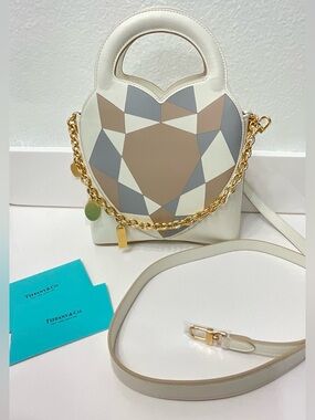New Tiffany & Co. Ivory Mini Heart Geometric bag